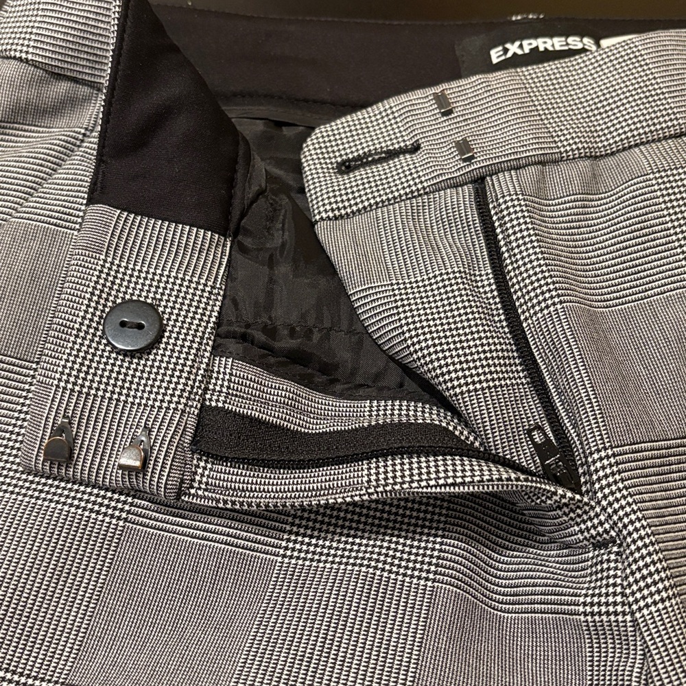 Express Columnist Ankle Midrise Stretch Checker Pant Size 4 - Picture 7 of 9